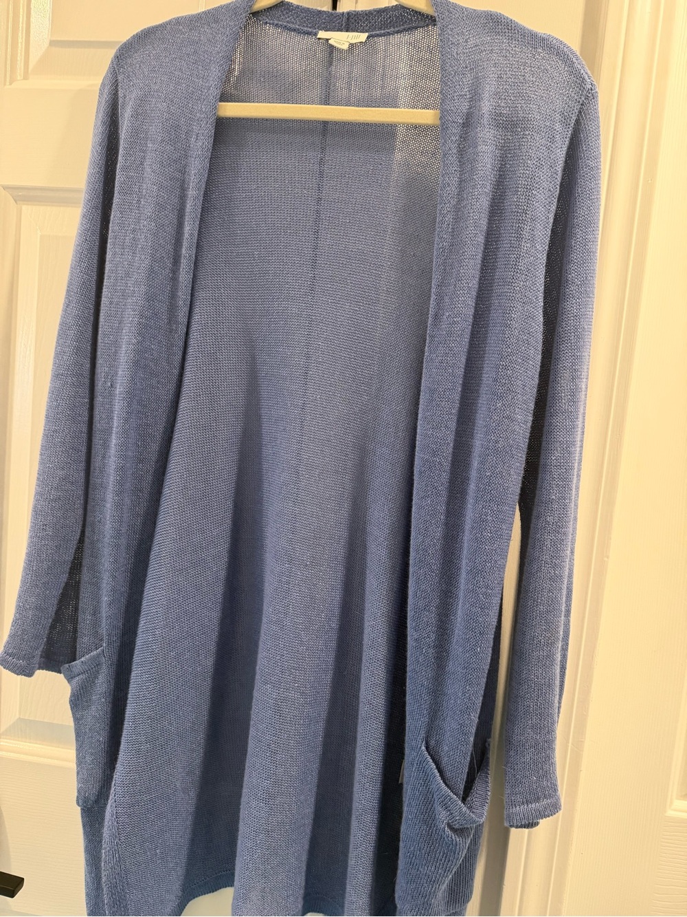 J. Jill Dusty Blue Open-Front Knit Cardigan